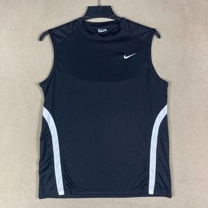 Nike Sleeveless‎ Tank Top Shirt Boys L Black Round Neck Regular Fit